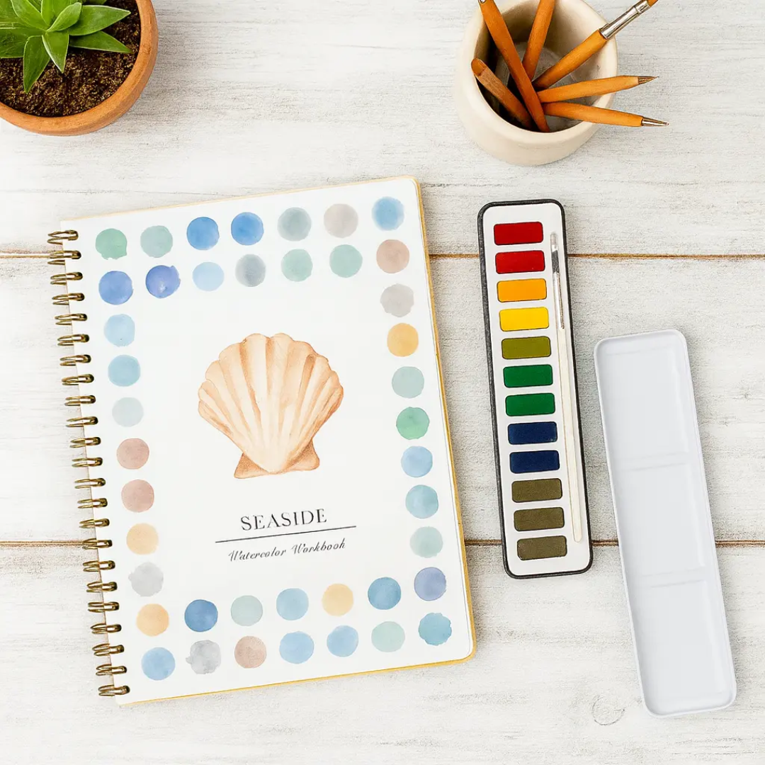 Complete Watercolor Book Set - FREE Watercolors and Brushes Included