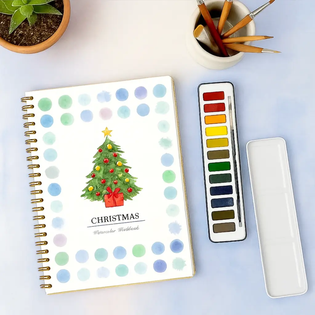 Complete Watercolor Book Set - FREE Watercolors and Brushes Included