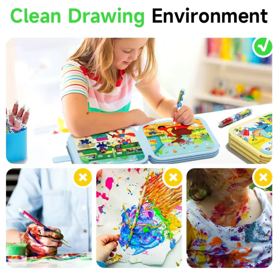 Reusable Water Coloring Book Set