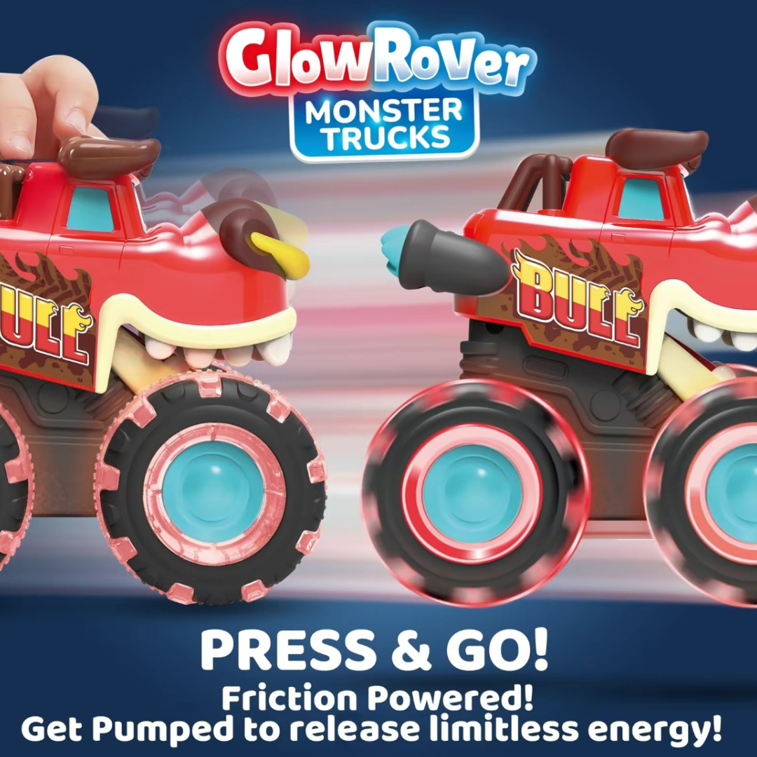 3-Pack Monster Truck Toy for Kids – Motion-Activated Light-Up Cars