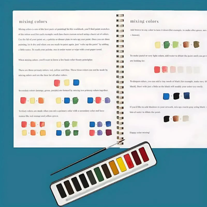 Complete Watercolor Book Set - FREE Watercolors and Brushes Included