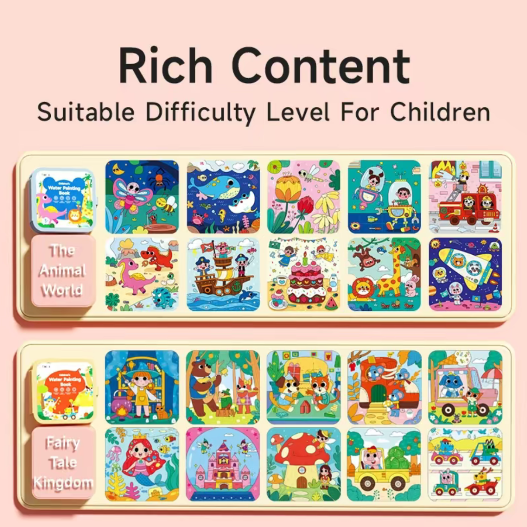 Reusable Water Coloring Book Set